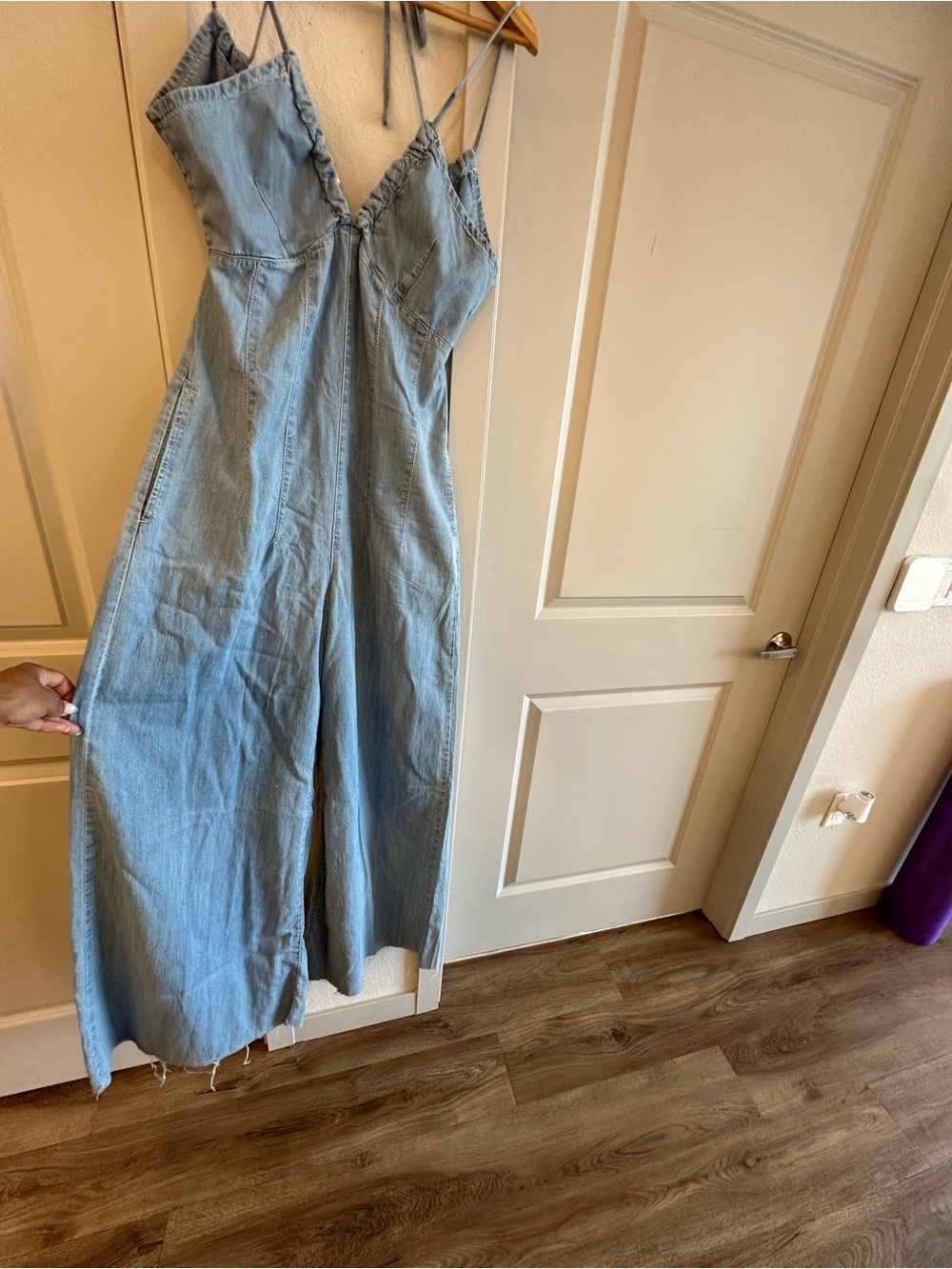 We The Free Light Wash Denim Jumpsuit - Picture 2 of 4